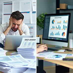 Avant / Après : gérer ISO 45001 sans et avec Answer Writer